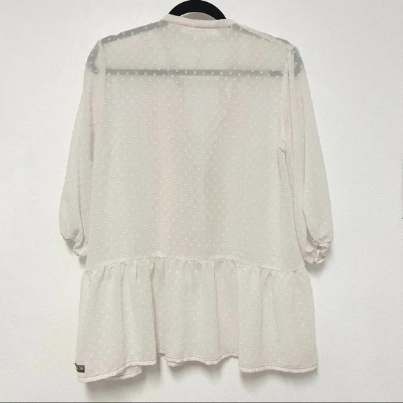 Matilda Jane Light the Way Blouse - EUC - Sheer Boho Peasant Top - Swiss Dot - Picture 5 of 9